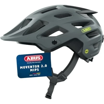 Abbildung von ABUS MTB Helm Moventor 2.0 MIPS Fahrradhelm mit Aufprallschutz für den Geländeeinsatz All Mountain Helm, Unisex Grau Matt, M