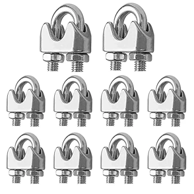 Abbildung von YEYIT Seilklemmen 10 Stück Drahtseilklemmen 4mm Edelstahl A4 (V4A) Bügelklemmen M4 Bügelseilklemme Klemme Drahtseil für Stahlkabel Stahldraht