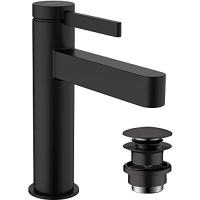 Abbildung von hansgrohe Waschtischarmatur &quot;Finoris&quot;, 11cm, CoolStart mit Push Open Ablaufgarnitur