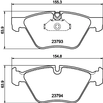 Abbildung von HELLA 8DB 355 015 031 Bremsbelagsatz für Verschleißwarnanzeiger vorbereitet BMW: 5 Limousine, Touring, X1