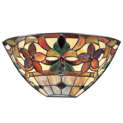 Abbildung von Quoizel QZ Kami WU Wandleuchte 2xE14 H:17,8 L:14 B:36,8 im Tiffany Stil