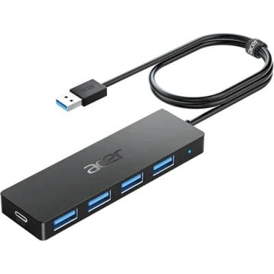 Abbildung von acer USB 3.0 Hub mit C Stromversorgung, Ultra Slim Multiport 4 Ports Adapter für PC, Laptop, Tastatur, Maus, HDD, MacBook Pro/Air, iMac, Surface Pro, macOS, Windows, Linux usw. 120cm
