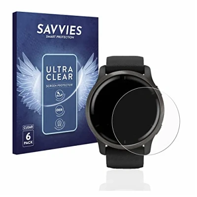 Abbildung von Savvies 6 Stück Schutzfolie für Garmin Venu 2 Displayschutz Folie Ultra Transparent