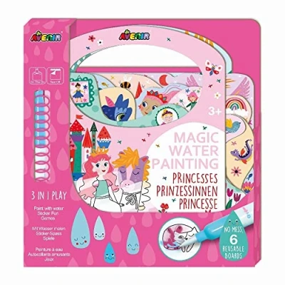 Abbildung von Avenir 6301777 Ausmalspiel Prinzessinnen, 3 in 1 Kreativ Set mit Spielen, Stickern und Ausmalbildern, DIY, Aktivitätenblock für Kinder ab Jahren
