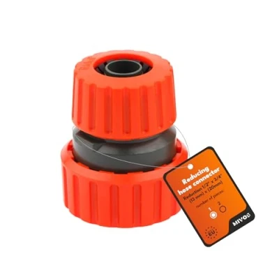 Abbildung von Mivos Schlauchverbinder 1/2 Zoll auf 3/4 Gartenschlauch Reduktion Wasser Schlauch Reparatur Schlauchkupplung (13mm) mal (19mm) Made in EU