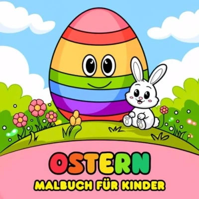 Abbildung von Ostern Malbuch für Kinder: Ausmalbuch mit 50 Einfachen und Großen Malvorlagen Kinder ab 3 Jahren, Niedlichen Osterhasen, Ostereiern, Frühlingsmotiven mehr