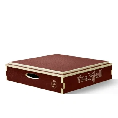 Abbildung von Yes4All TVBA 3 in 1 Plyo Box aus Holz mit rutschfester Oberfläche, 15,2 cm H, Plyometric Plattform für Sprungtraining, Jump Boxes Home Gym Übung und Outdoor Workout, Rot