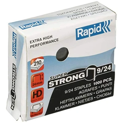 Abbildung von Rapid 24871800 Heftklammern (9/24 mm, Super Strong, verzinkt) 1000 Stück