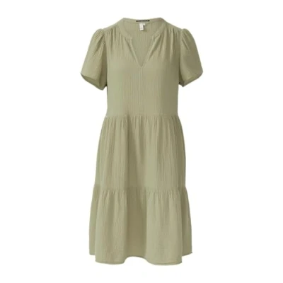 Abbildung von QS Volant Freizeitkleid, Damen, Größe: 32, Hellgrün