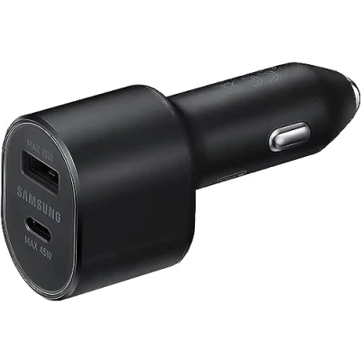 Abbildung von Samsung EP L5300XBEGWW Dual Kfz Ladegerät (45 W + 15 W), Zwei Anschlüsse, Schwarz