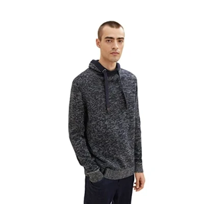 Abbildung von TOM TAILOR Herren 1034304 Strickpullover mit Kragen, 30810 Navy Kakhi White Mouline, L