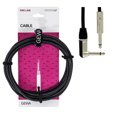 Abbildung von GEWA Instrumentenkabel Mono Pro Line 3m, schwarz, 6,3 mm Monoklinke Winkelklinke mono, 190520