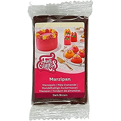 Abbildung von FunCakes Mandelhaltige Zuckermasse (holländisches Marzipan) Dark Brown: einfach zu verwenden und glatt, auszurollen, perfekt zum Dekorieren von Kuchen, Halal, koscher glutenfrei. 250 g.