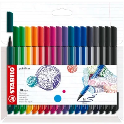 Abbildung von STABILO Faserstift pointMax Filzstift 0,8 mm 18er Set
