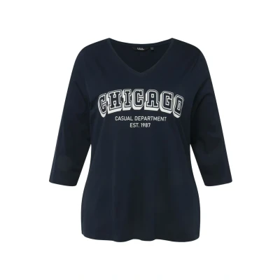 Abbildung von Ulla Popken IMPRIMÉ NOM DE Ville Langarmshirt, Damen, Größe: 42/44, .