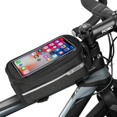 Abbildung von Kasanni Fahrradtasche Rahmen, Fahrrad Rahmentasche, Lenker, Handytasche Wasserdicht, Lenkertasche Fahrrad, mit TPU Touchscreen, Rahmentasche für Handys unter 7 Zoll