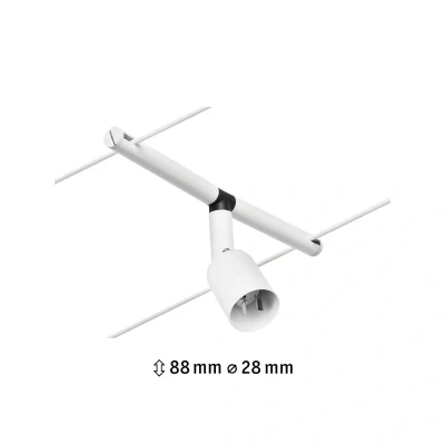 Abbildung von Paulmann 94445 CorDuo Seilsytem Spot Salt DC max. 10 Watt Seilleuchte erweiterbar Weiß matt Kunststoff GU5,3 Drahtseilsystem ohne Leuchtmittel
