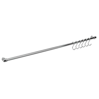 Abbildung von Metaltex Küchenorganizer Set Haängeleiste Hakenleiste Küchenhelfer Wandleiste 58 oder 78 cm, (verchromt, hochglänzend), erweiterbar, mit 6 Haken inklusive Montagezubehör