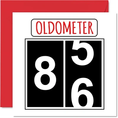 Abbildung von Lustige Karten zum 86. Geburtstag für Männer und Frauen Oldometer Glückwunschkarte Vater Mutter Urgroßvater Opa Kindermädchen Oma 145mm Grußkarten Karte