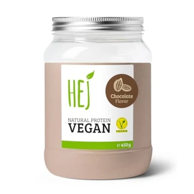 Abbildung von HEJ Protein Pulver Vegan Eiweißpulver aus Reis &amp; Erbsenprotein Für Muskelaufbau Fitness 21,4g Eiweiß pro Portion Als Shake oder Zutat Chocolate 450g