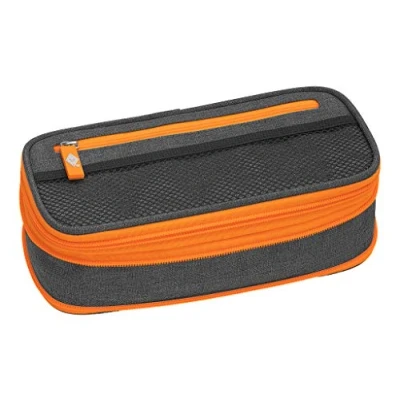 Abbildung von WEDO 24244066 Schlamperbox neon Stretch, vergrößerbar, mehrere Fächer, Stiftschlaufen, inkl. Stundenplan, grau orange