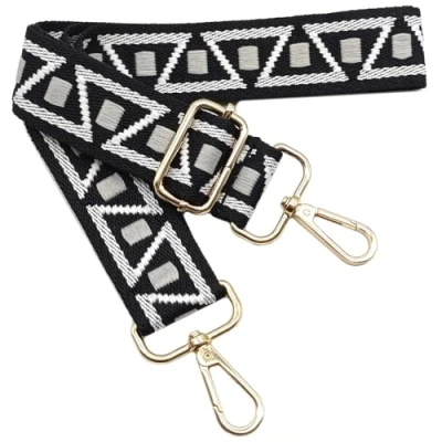 Abbildung von Verstellbarer Schultergurt für Taschen Schwarz Weiß Grau, Taschengurte zum Wechseln, Taschengurt Breit mit Karabiner Gold, 80 130 cm Tragegurt Tasche Damen Schulterriemen, Handtasche, 3.8cm, 1113