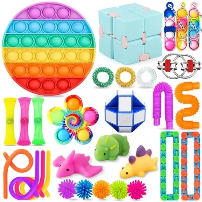 Abbildung von Chennyfun Stressabbau Spielzeug Set, 30 Pcs Sensory Zappeln Anti Stress Infinity Cube Sensorisches Fidget Toys Set Für Kinder Und Angst Mit Angstlust, Autismus ADHS