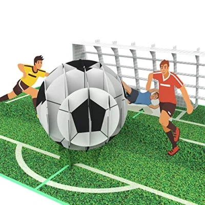 Abbildung von MOKIO® Pop Up Karte Fußball 3D Grußkarte zum Geburtstag, Geburtstagskarte für Fußballfans