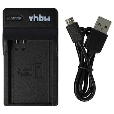 Abbildung von vhbw USB Ladegerät kompatibel mit Drift FXDC02 Kamera Camcorder/Akku Ladeschale, Ladeanzeige, 4,2 V