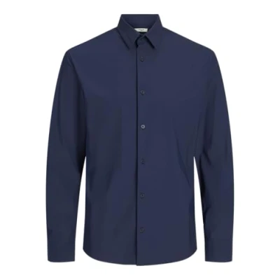 Abbildung von JACK&amp;JONES Herren JPRBLAACTIVE Stretch Shirt L/S SN Freizeithemd, Navy Blazer/Fit:Slim FIT, S