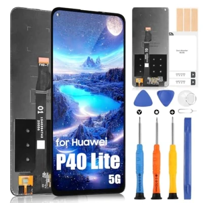 Abbildung von LCD Bildschirm für Huawei P40 Lite 5G, Display 5G CDY NX9A 6,5 Zoll, Touchscreen Digitizer Ersatz Assembly + Reparatur Set (Schwarz, nicht Version 4G und E)