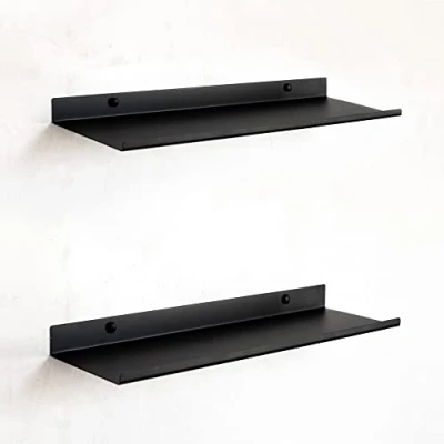 Abbildung von MILUKA Wandregal Schwarz aus Metall 2er Set Schweberegale 35 cm Badezimmer Regal Wand Kleines Küche Dekorative Schweberegal für Schlafzimmer, Wohnzimmer, Büro 2,