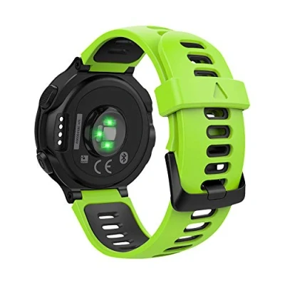 Abbildung von MoKo Armband Kompatibel mit Forerunner 235/235 Lite/220/230/620/630/735XT/Approach S20/S6/S5, Silikon Atmungsaktiv Replacement Uhrenarmband Sportarmband band Ersatzband Grün Schwarz