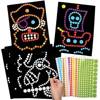 Abbildung von Baker Ross FE267 Piraten Punktaufkleberkunst, keine Unordnung, Bastelaktivität für Kinder zum Dekorieren und Präsentieren Kunst Bastelprojekte, 8 Stück