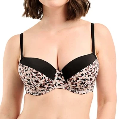 Abbildung von Sans Complexe Damen Sunset Stay Badeanzug, BH mit Bügel, Animal Print Sand Black, 80D