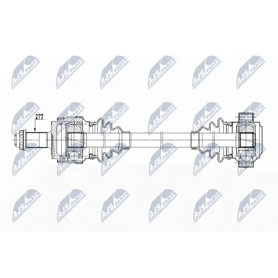 Abbildung von NTY NPW BM 148 Antriebswelle Hinterachse links 614 BMW: 3 Limousine, Touring, 1 Schrägheck