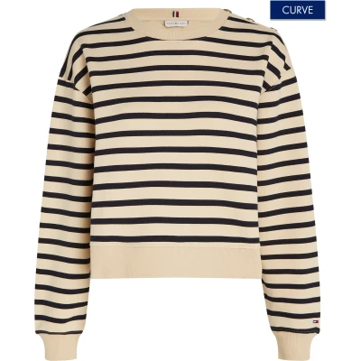 Abbildung von Tommy Hilfiger Curve POLO Sweatshirt, Damen, Größe: 54, Country ivory/desert sky