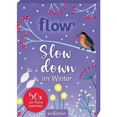 Abbildung von Slow down im Winter. 50 x zur Ruhe kommen: Flow Kartenbox Schön gestaltete Achtsamkeitskarten für mehr Entschleunigung Alltag