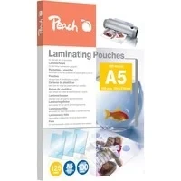 Abbildung von Peach Laminierfolien A5 125 mic 100 pouches glänzend Premiumqualität für beste Laminierergebnisse kompatibel mit Geräten aller Markenhersteller PP525 03