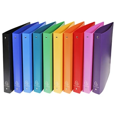 Abbildung von Exacompta 51699E 20er Pack Ringbuch OPAK DIN A4 aus Kunststoff 4 Ringe 30mm breit farbig sortiert ideal für Schule und Büro Ringhefter Ringordner Ringbuchordner