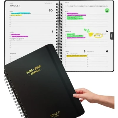 Abbildung von Schülerkalender 2025 2026 A4 Wochenansicht, Schüler, Lehrer, Universität, Notizbuch, Juli bis Dezember 2026, Organisation Arbeit, Studium, Alltag