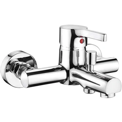 Abbildung von CORNAT Badarmatur &quot;&quot;Skagen&quot; Hochwertiger Messingkörper verchromt 1/2 Zoll Brauseabgang&quot;, Temperaturbegrenzer &amp; ECO Funktion / Einhebelmischer zur Wandmontage