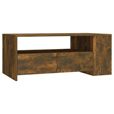 Abbildung von vidaXL Couchtisch Beistelltisch Kaffeetisch Sofatisch Teetisch Tisch Wohnzimmertisch Ablagetisch Räuchereiche 102x55x42cm Holzwerkstoff