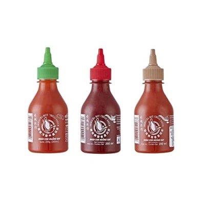 Abbildung von 3er Set Sriracha Hot Chili Sauce versch. Sorten 3 x 200ml Chilli Soße Pamai Pai®