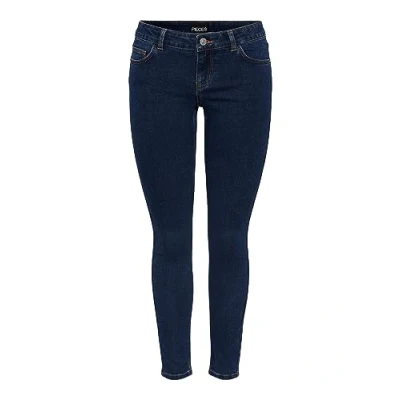 Abbildung von PIECES Damen Pcpeggy Lw Skinny Ank Db Jeans Noos Cp, Dark Blue Denim, S / 30L