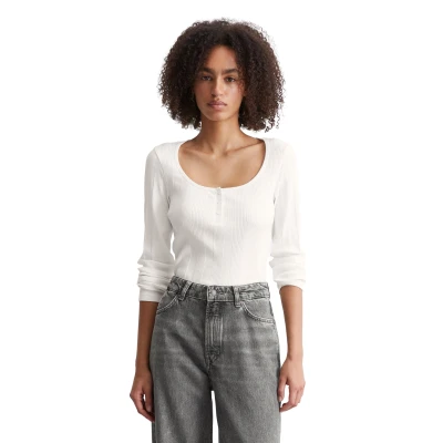 Abbildung von Marc O&#039;Polo Denim Langarmshirt, Damen, Größe: XL, Silky white