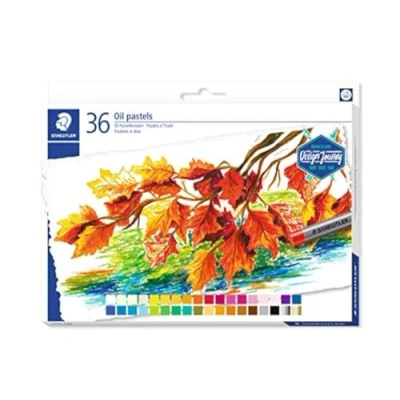 Abbildung von STAEDTLER 2420 C36 Ölpastellkreiden (wasserfest, haftet auf nahezu allen glatten Flächen, Kreidendurchmesser ca. 11 mm) Kartonetui mit 36 brillanten Farben