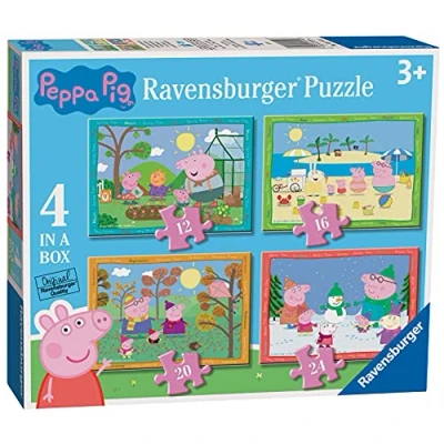 Abbildung von Peppa Pig Puzzle 4 in 1 Box Wutz Ravensburger Kinder Puzzle, 24 Puzzleteile