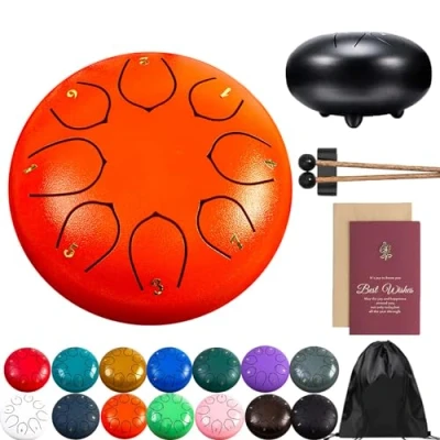 Abbildung von Rain Drum For Outside Garden, Steel Tongue Chime, 8 Note 6 Inch Chakra Rain, Metal Chimes Outside, Musical Education Entertainment Meditation Yoga Zen Gifts (L)
