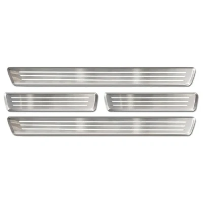 Abbildung von Inox door sill protectors compatible with Volvo XC90 II 2015 &#039;Lines&#039; 4 pieces